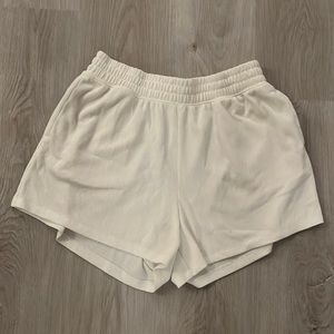 Waffle knit cotton shorts